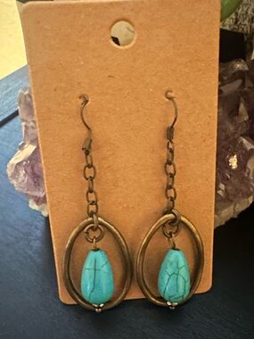 NEW Mystic Bronze & Turquoise Earrings